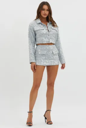 Dollhouse Sequin Skort Silver