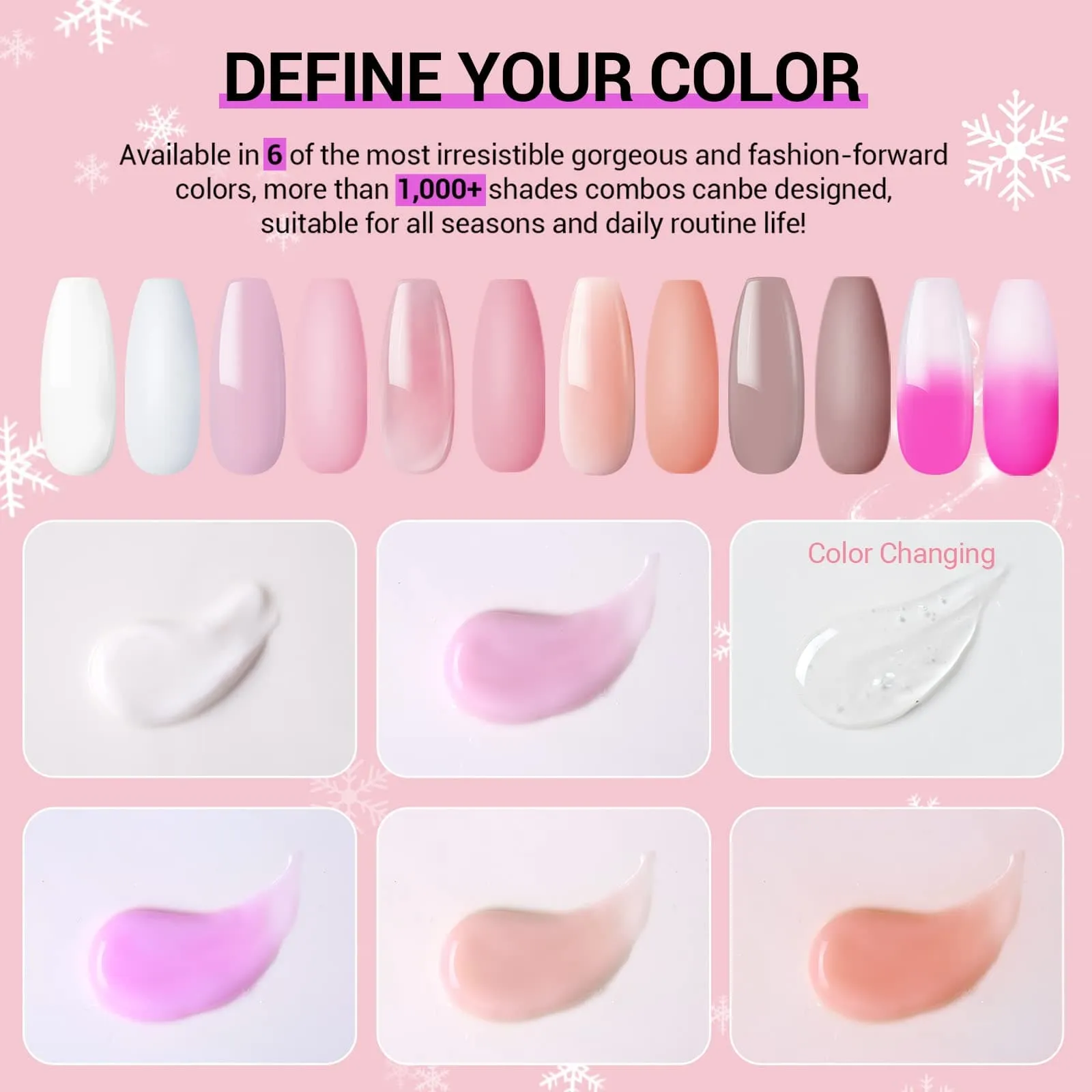 Dry Rose - 6 Colors Poly Nail Gel Kit