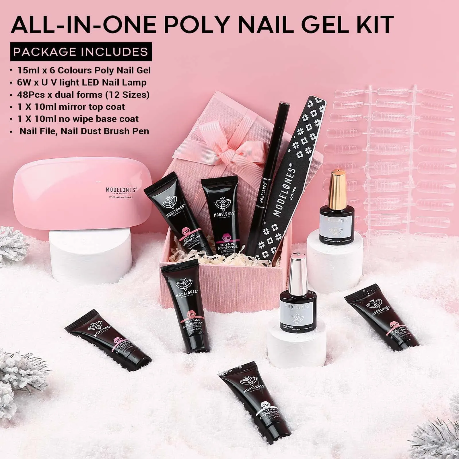 Dry Rose - 6 Colors Poly Nail Gel Kit