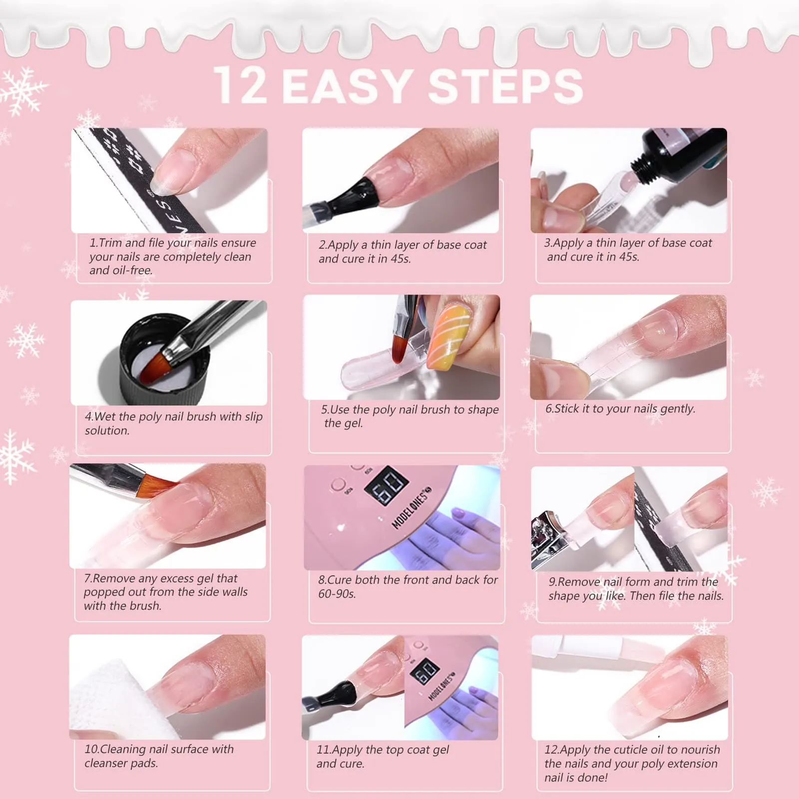 Dry Rose - 6 Colors Poly Nail Gel Kit