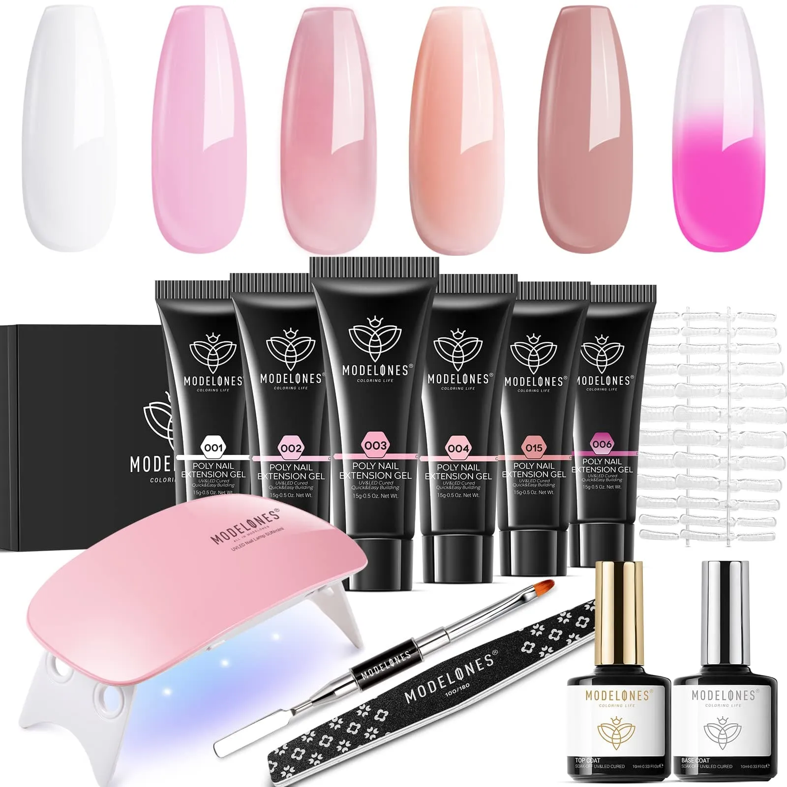 Dry Rose - 6 Colors Poly Nail Gel Kit