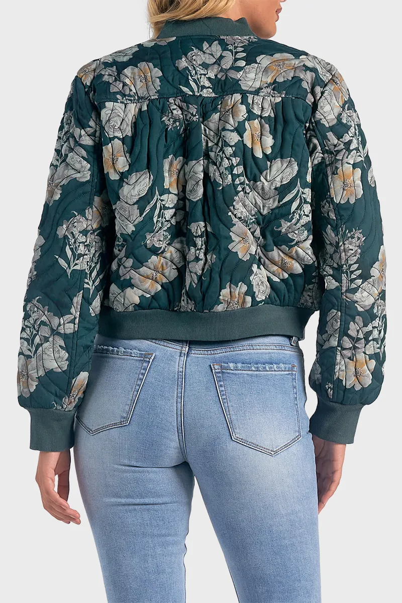 Elan Quilted Print Bomber Jacket