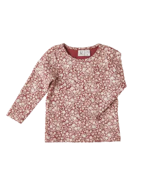 Emily Cotton Top - Red Floral