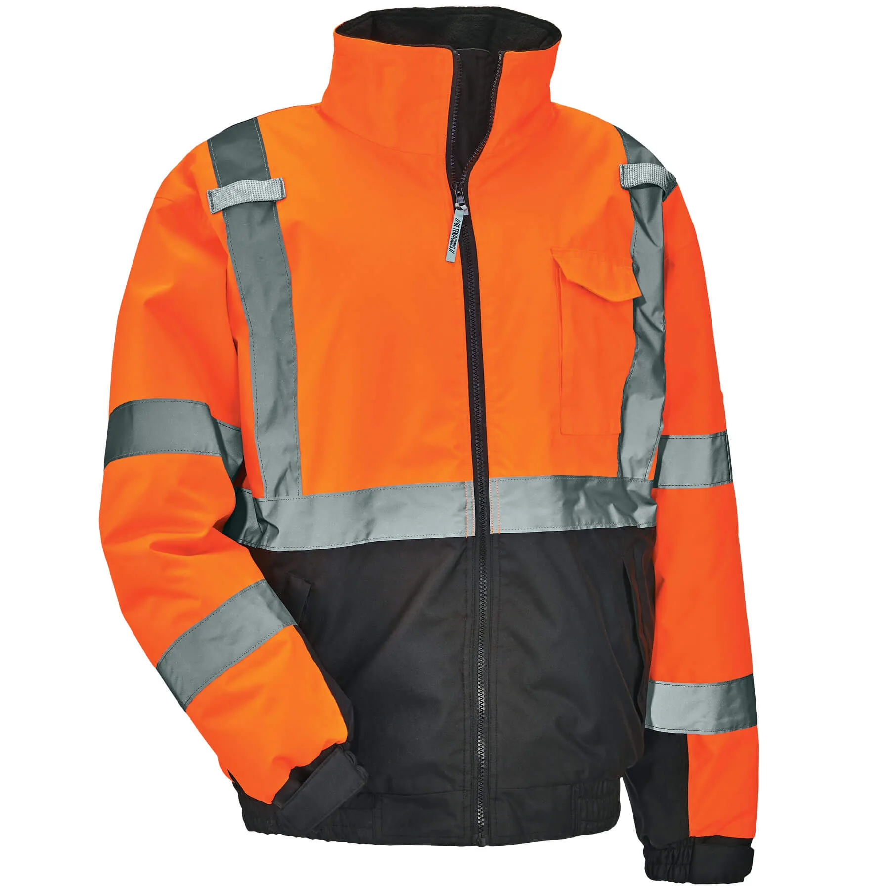 Ergodyne 25615 GloWear 8377 Type R Class 3 Quilted Bomber Jacket, XL, HV Orange