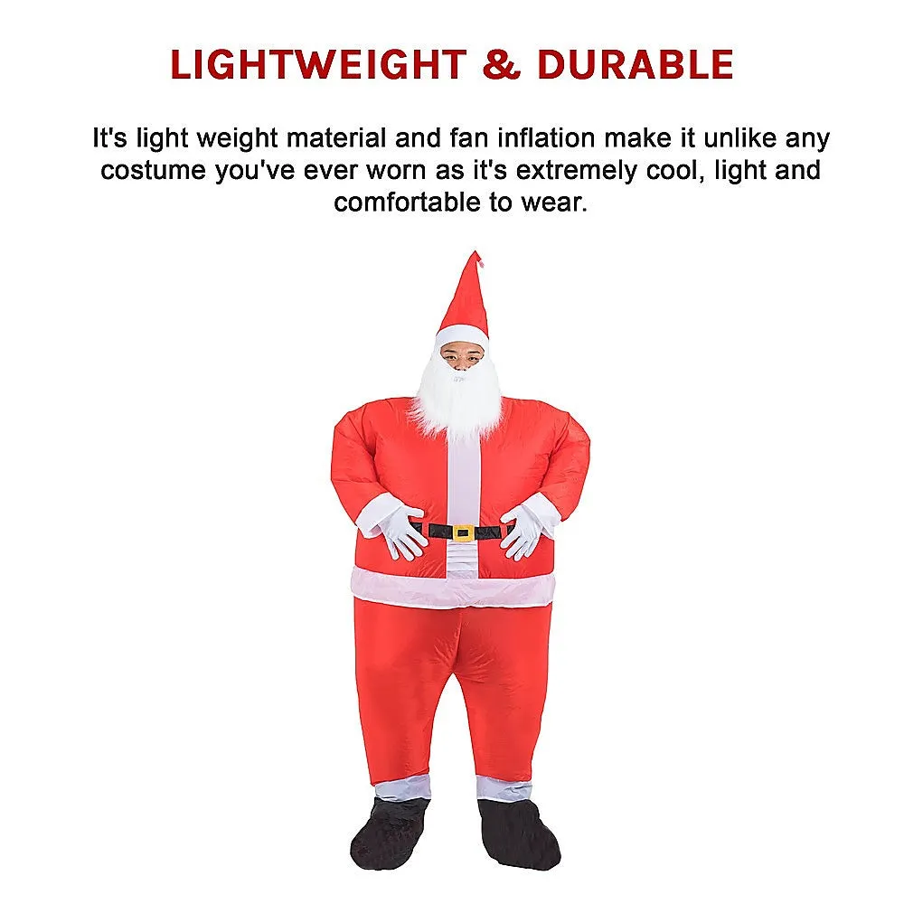 Fan-Operated Inflatable Santa Costume, Lightweight - One Size