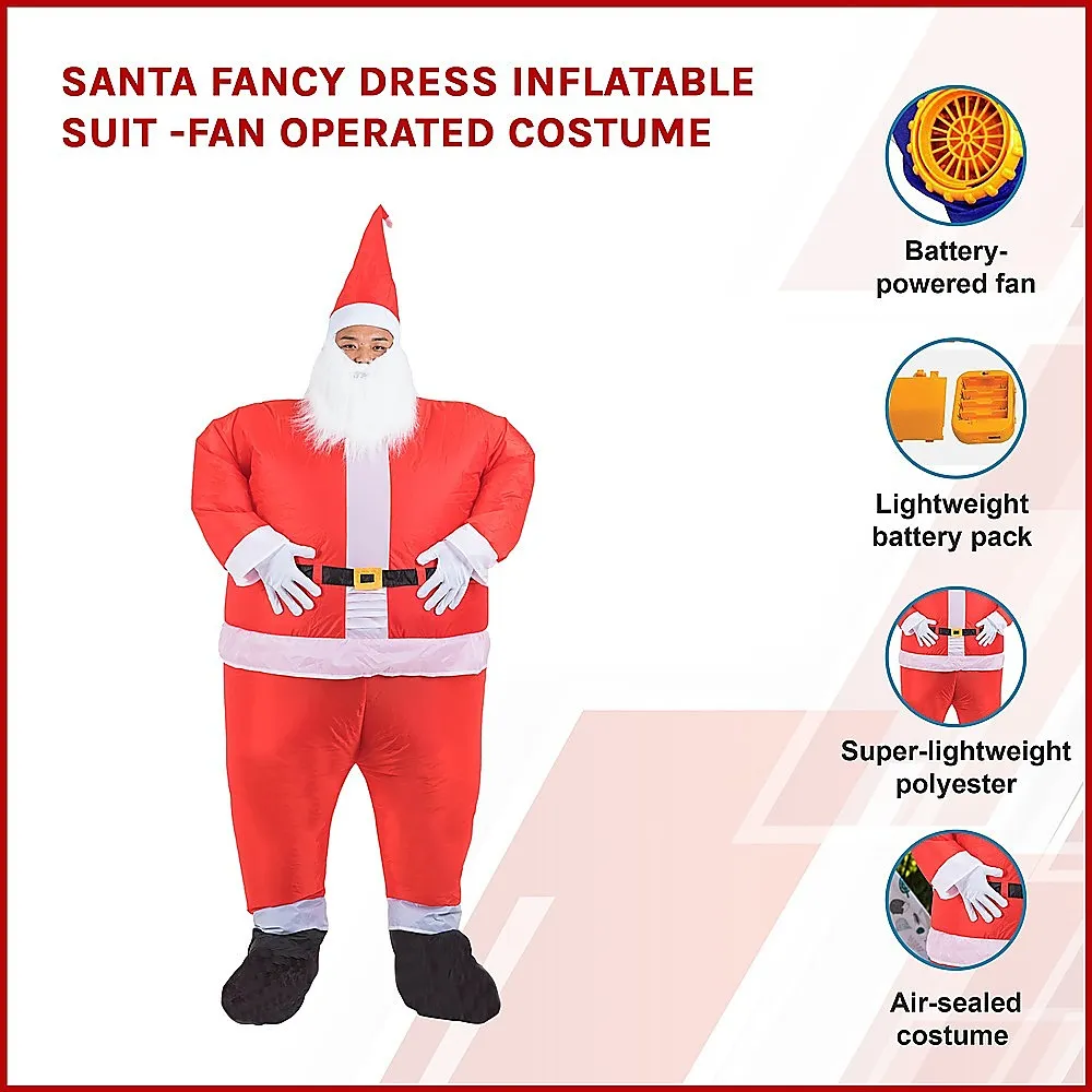 Fan-Operated Inflatable Santa Costume, Lightweight - One Size