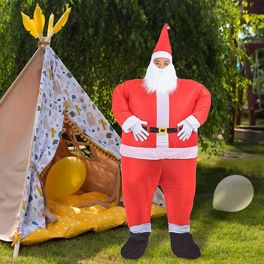 Fan-Operated Inflatable Santa Costume, Lightweight - One Size