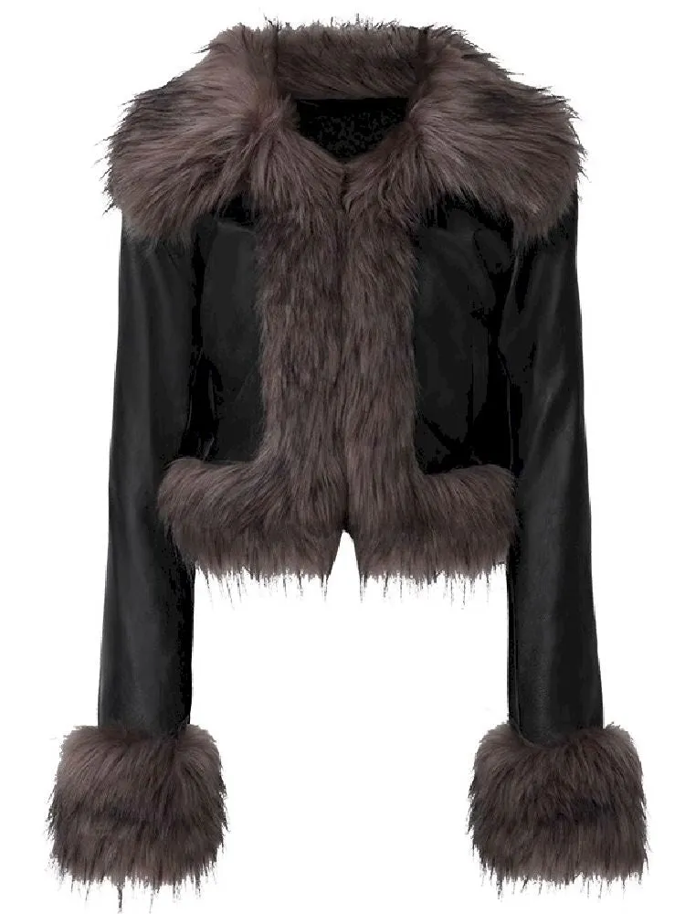 Faux raccoon fur collar do old thick coat【s0000004765】