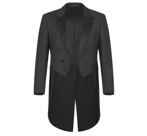 FD201-1 Men's Classic Fit Black Tuxedo Peak Lapel Full Dress Tailcoat