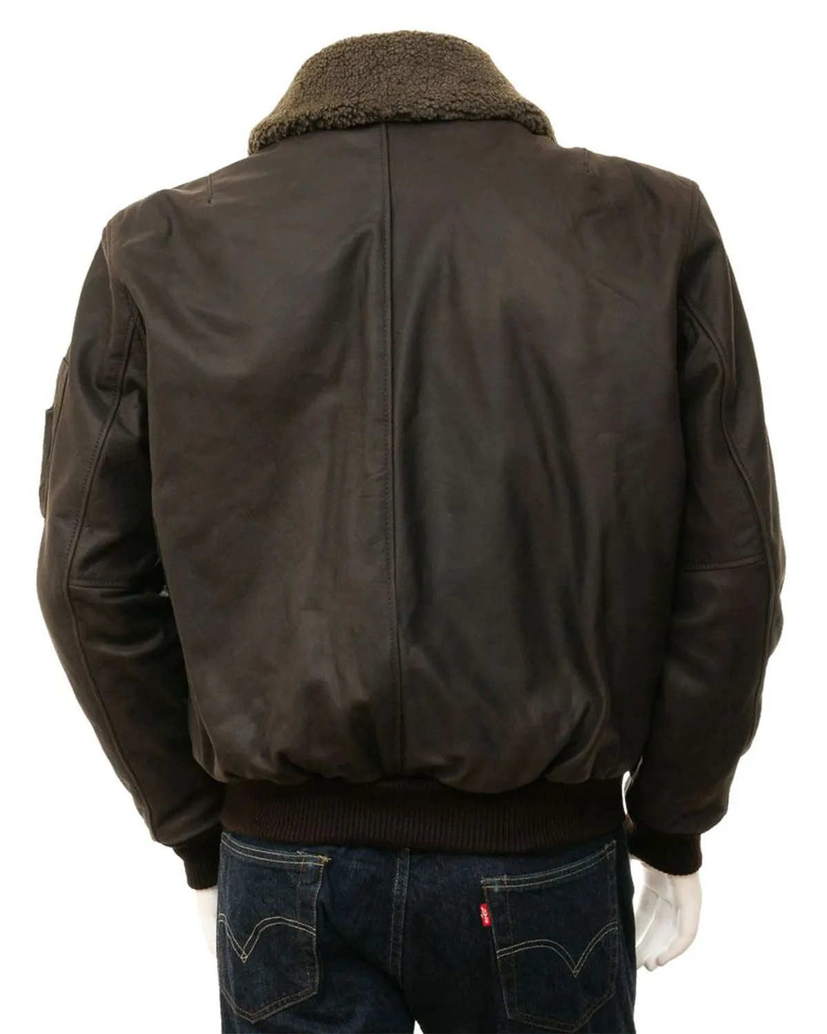 Flight Leather Jacket For Men Bomber jacket With Fur Collar