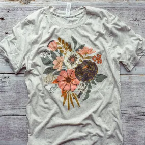 Flower Bouquet Floral Triblend Tee / T Shirt