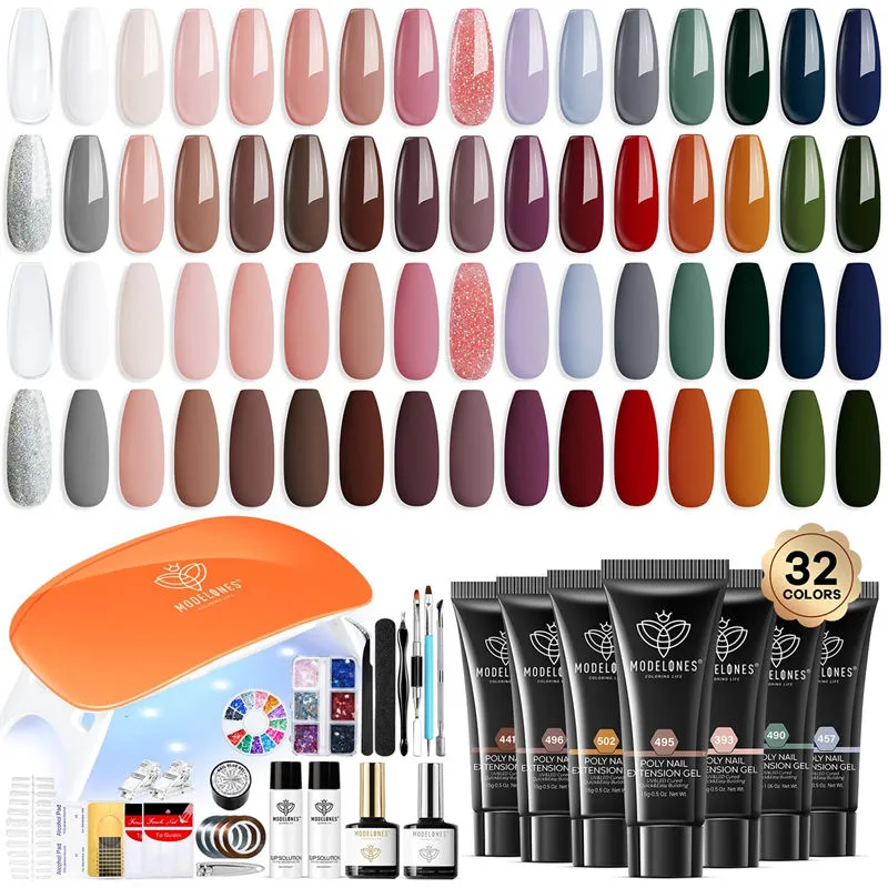 Flower Language - 133Pcs 32 Colors Poly Nail Gel Kit【US ONLY】