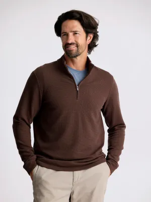 Free Fly Men's Waffle Quarter Zip in Chestnut