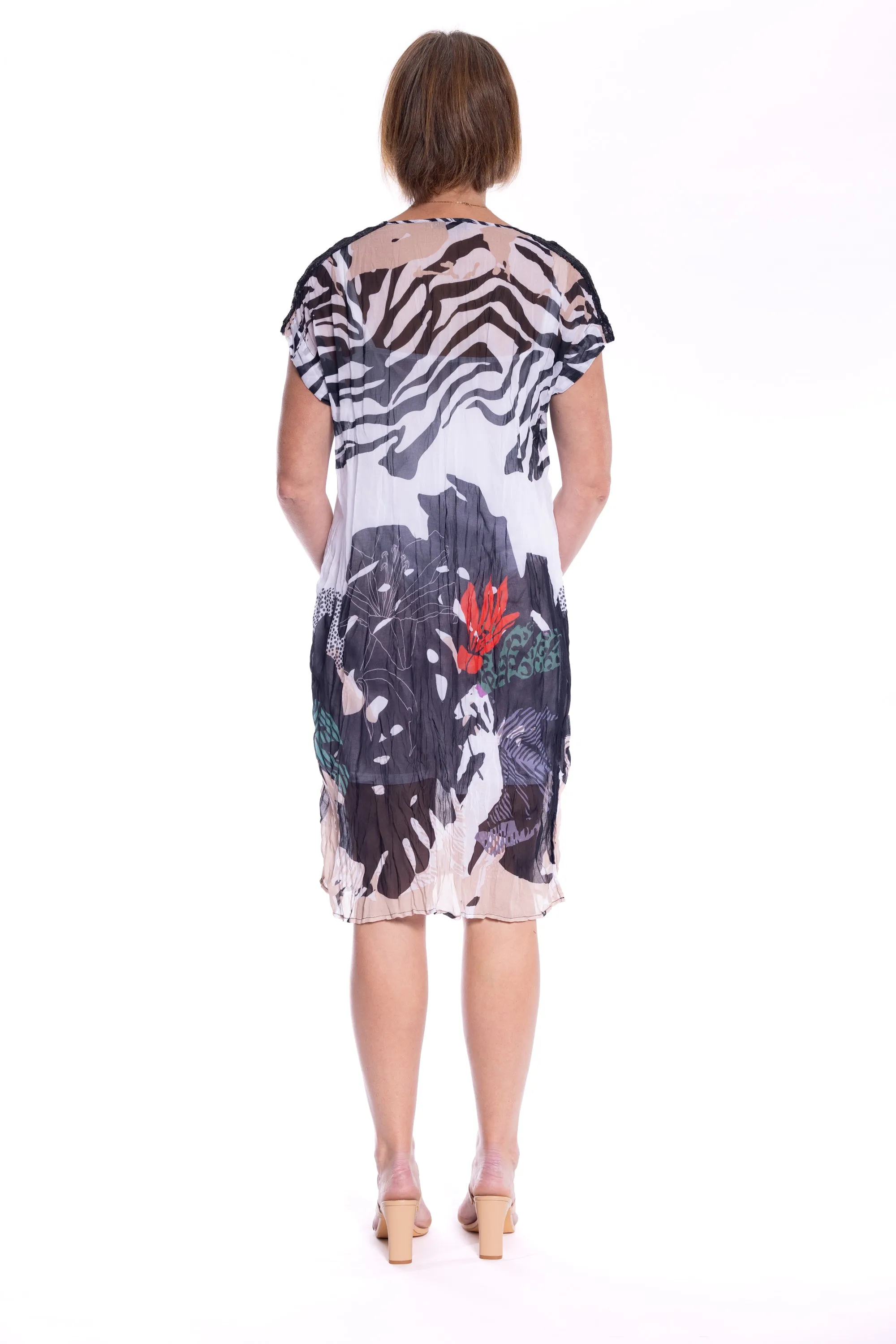 Georgette Dress by  Café Latte - Zebra Abstract Print