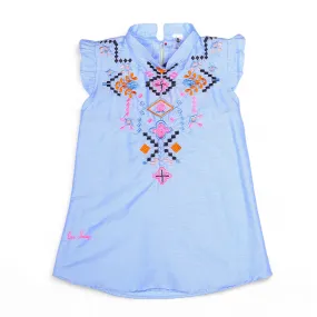 GIRL COTTON TOP  BLU COLOR FINE STICHING