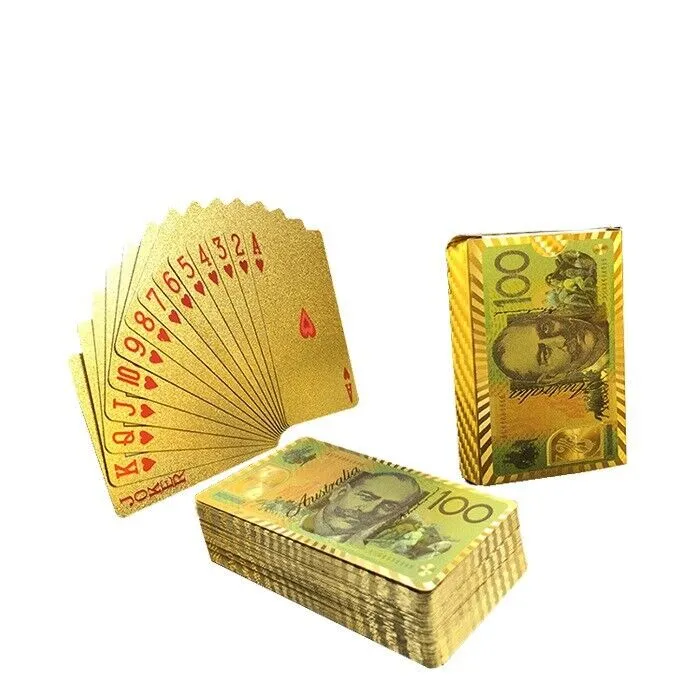 Gold Foil Australia $100 Playing Cards