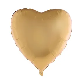 Gold Heart SuperShape Satin Mylar Balloon 30" | 1 ct