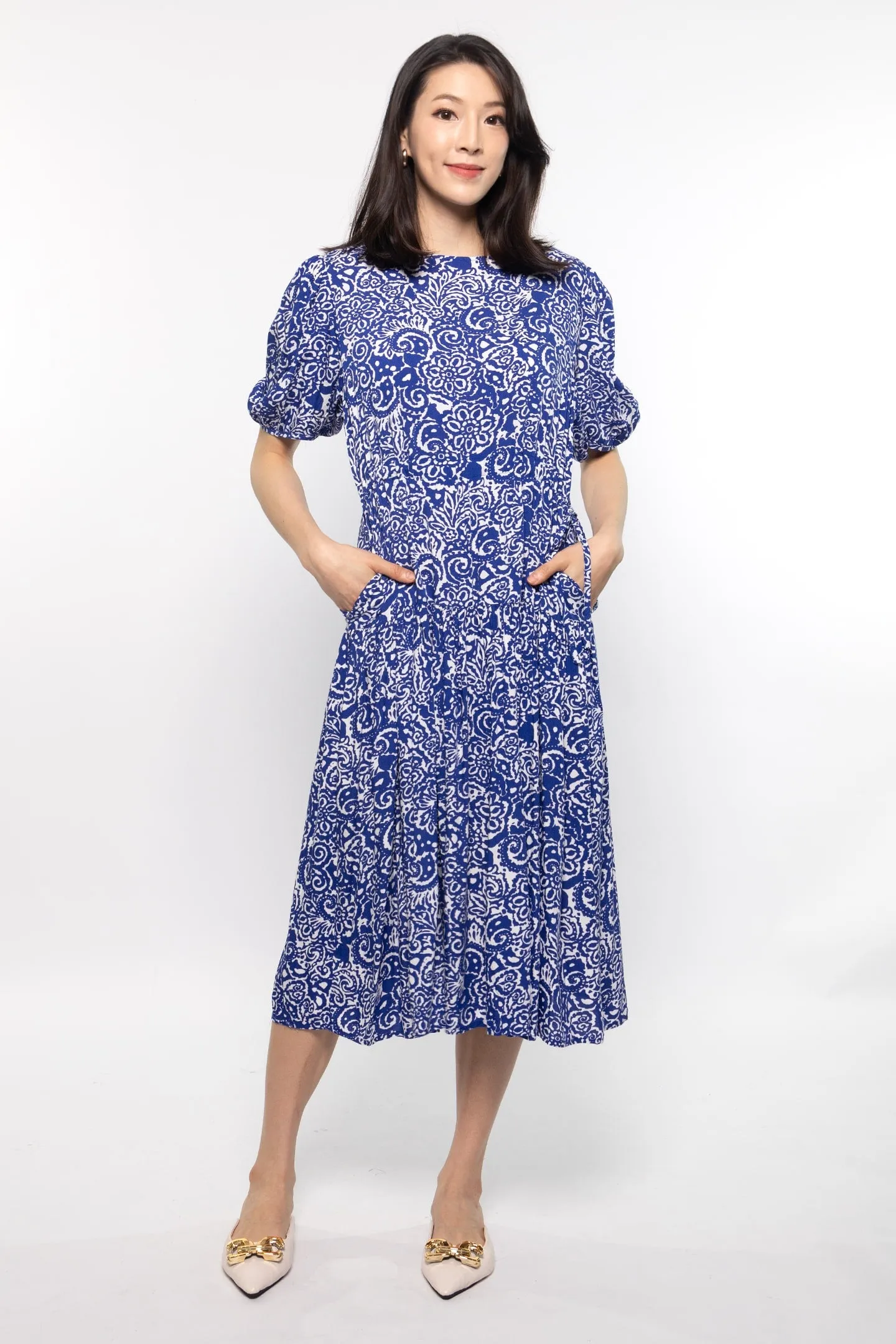 Grace Dress in Blue Baroque