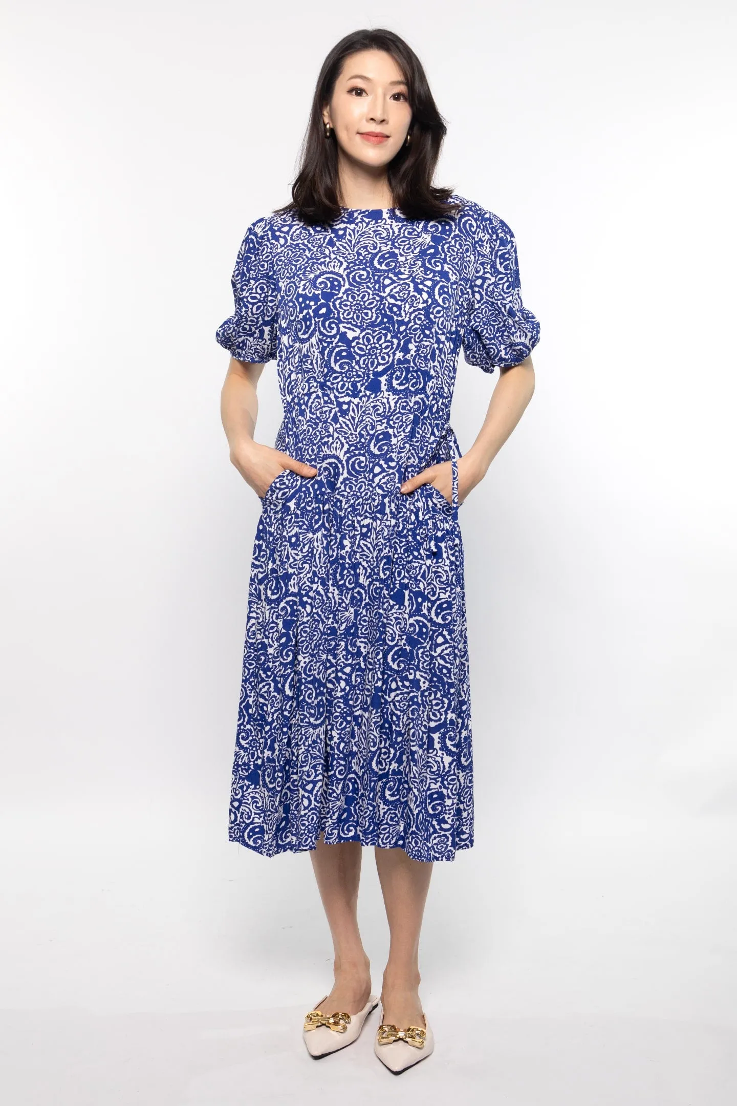 Grace Dress in Blue Baroque