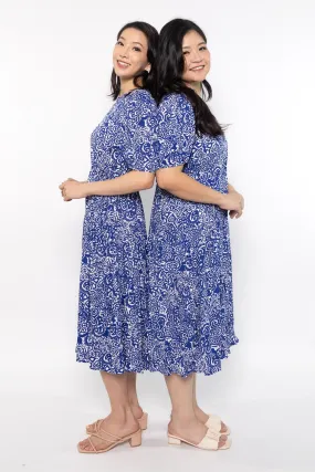 Grace Dress in Blue Baroque