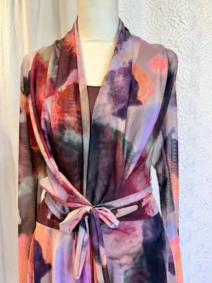 Grape Multi Tie Front Wrap dress/Kimono