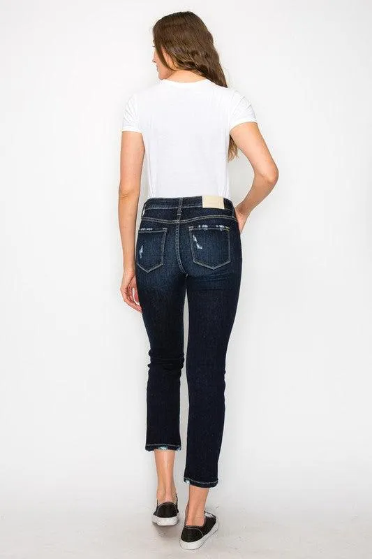 HIGH RISE SKINNY STRAIGHT JEANS