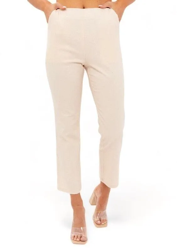 High-Waisted Ankle Crop Pants