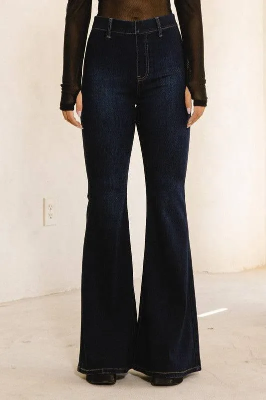 High waisted flare jeans