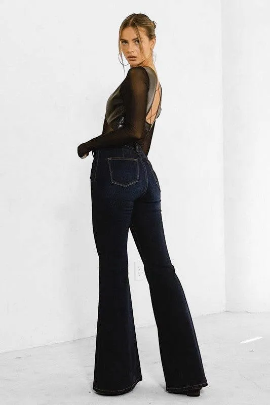 High waisted flare jeans