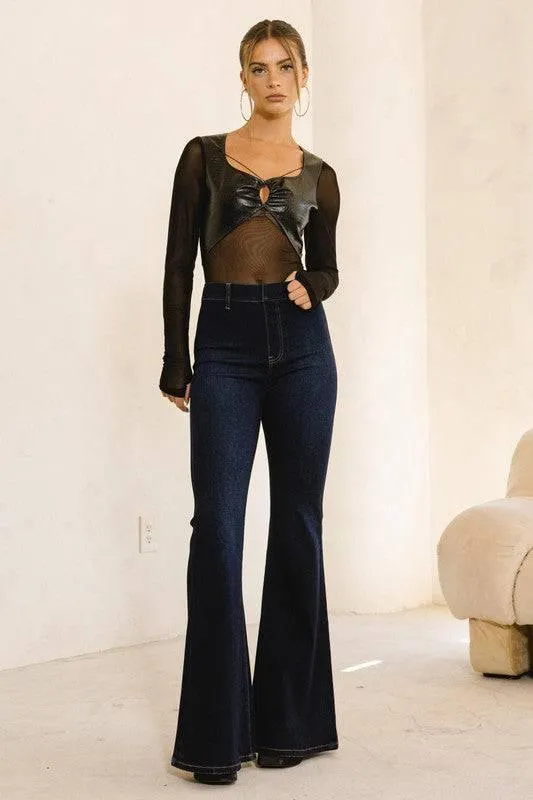 High waisted flare jeans