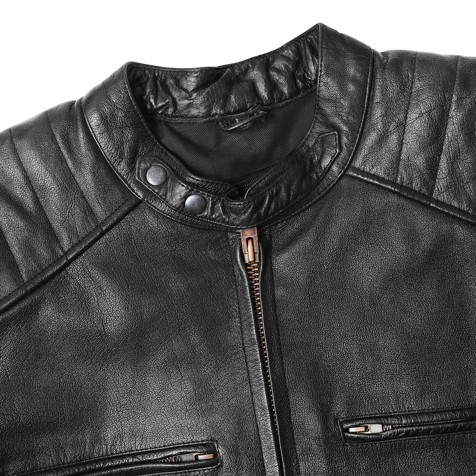 HMM537 Premium Cowhide Leather 'Street' Cruiser Scooter Jacket with Conceal Carry