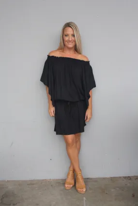 Holiday Dreaming Short Beach Dress/Top In Black