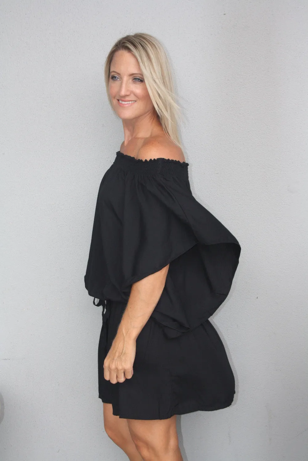 Holiday Dreaming Short Beach Dress/Top In Black