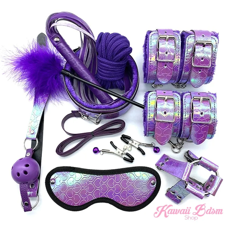 Holographic Hearts 10 Pcs Bondage Kit