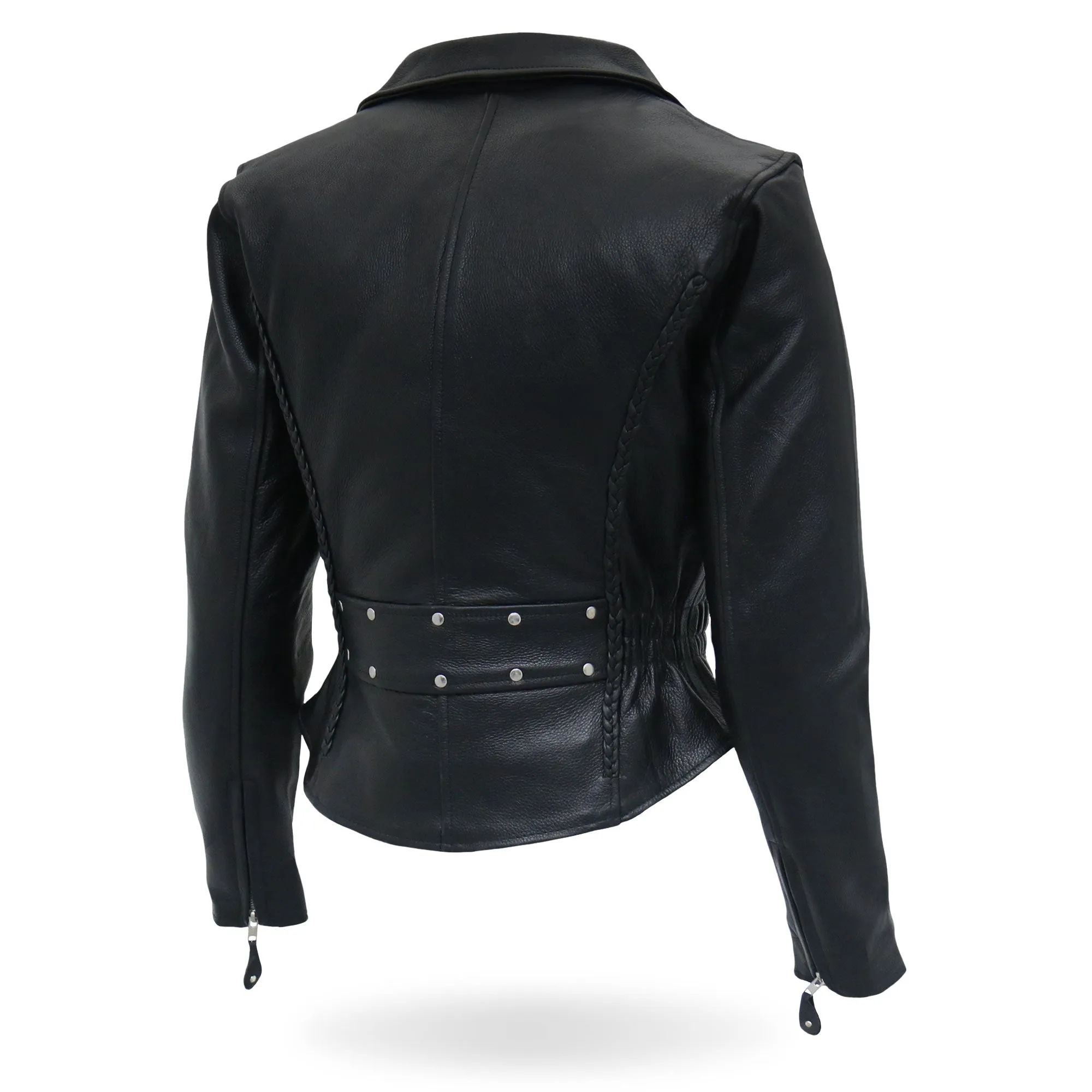 Hot Leathers JKL1009 Ladies Braided Motorcycle Leather Biker Jacket