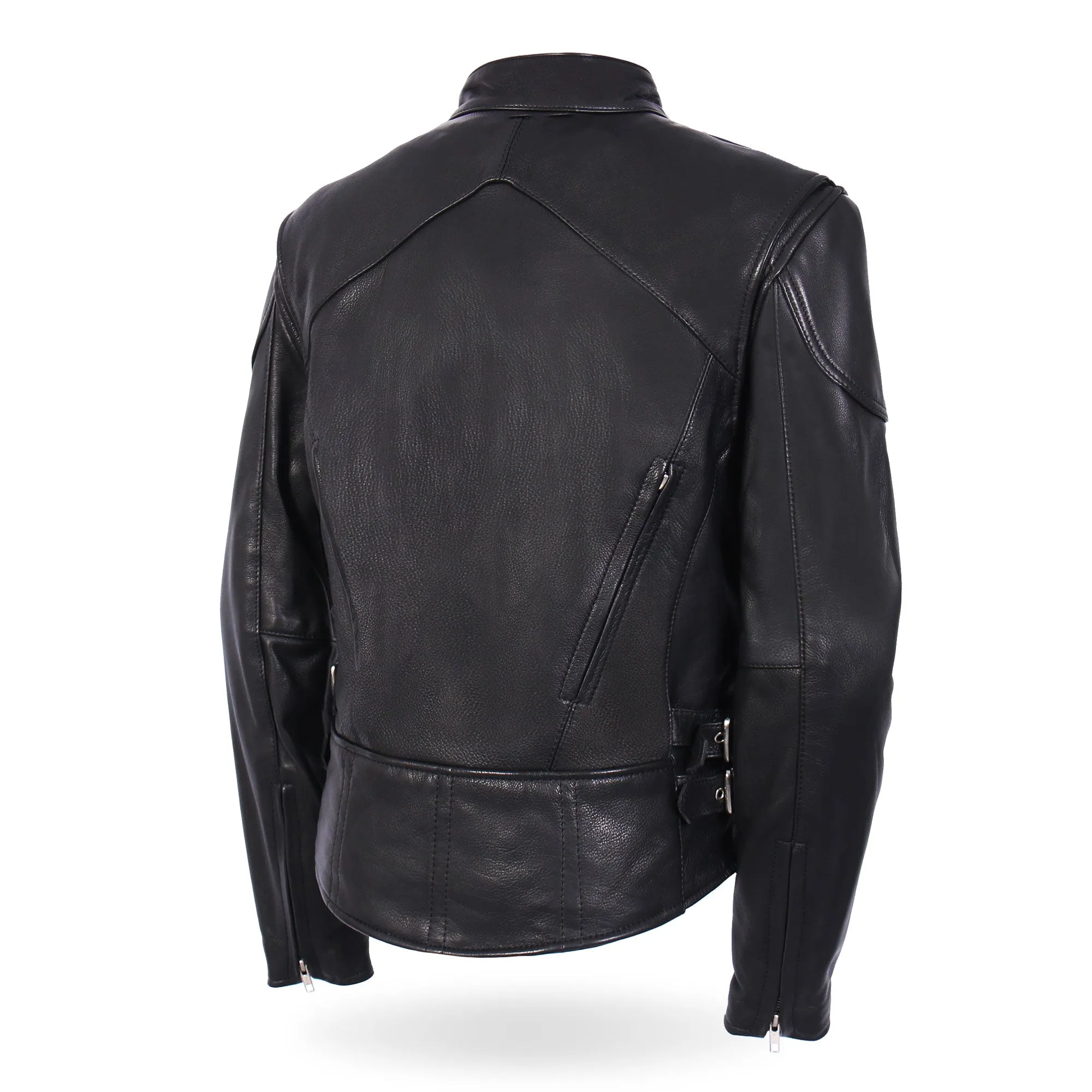 Hot Leathers JKL5001 USA Made Ladies Vented Motorcycle Black Leather Biker Jacket