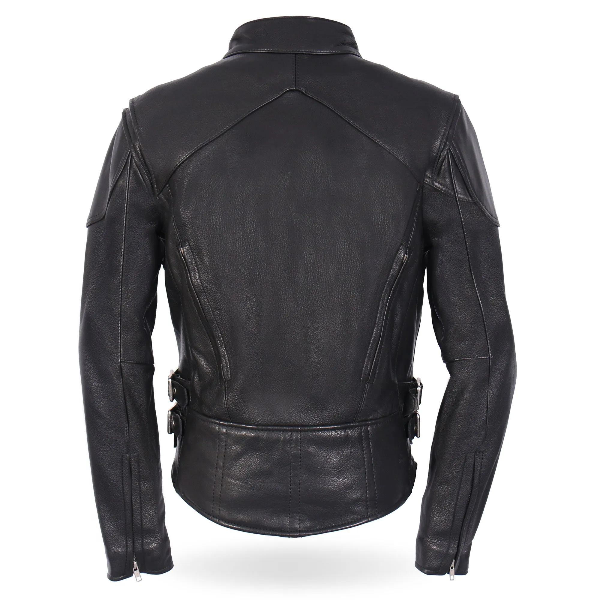 Hot Leathers JKL5001 USA Made Ladies Vented Motorcycle Black Leather Biker Jacket