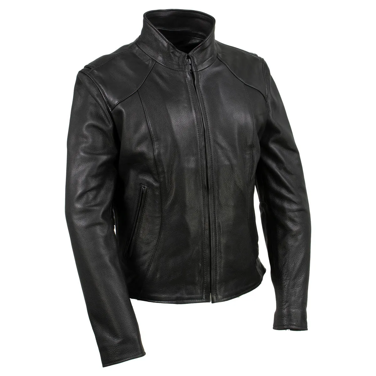 Hot Leathers JKL5003 USA Made Women's 'Serene' Black Clean Cut Premium Leather Jacket