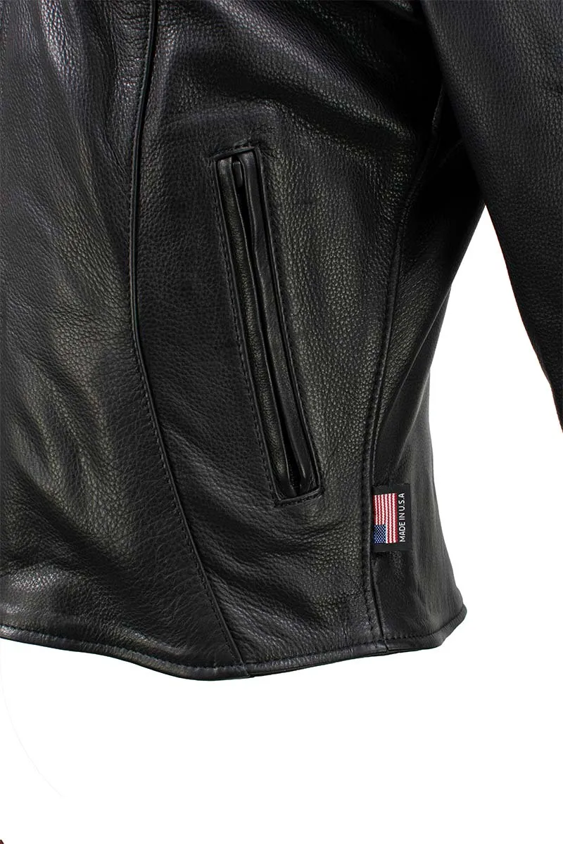 Hot Leathers JKL5003 USA Made Women's 'Serene' Black Clean Cut Premium Leather Jacket