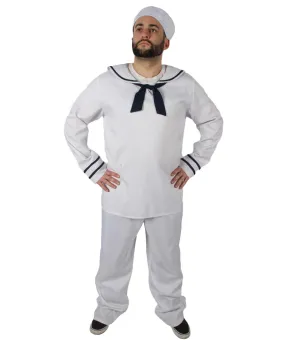 HPO Adult Men's White and Black Sailor Man Costume Bundle