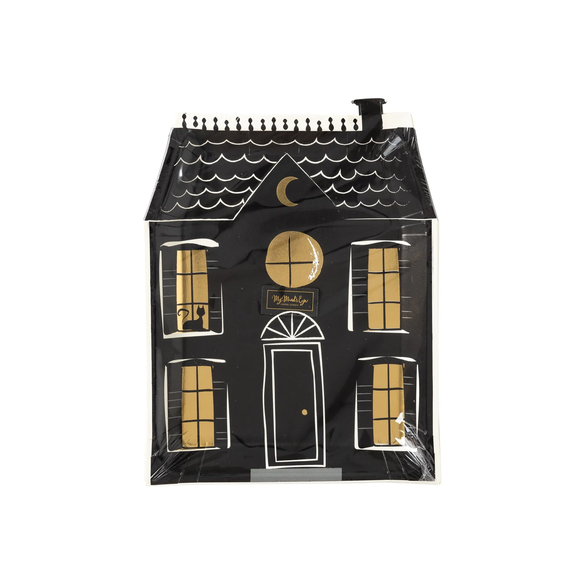 HVL1041 - Haunted Village Haunted House Shaped Paper Plate