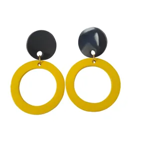 Jasmino Unique Simple Circle Drop Earrings For Women Made By Natural Buffalo Horn