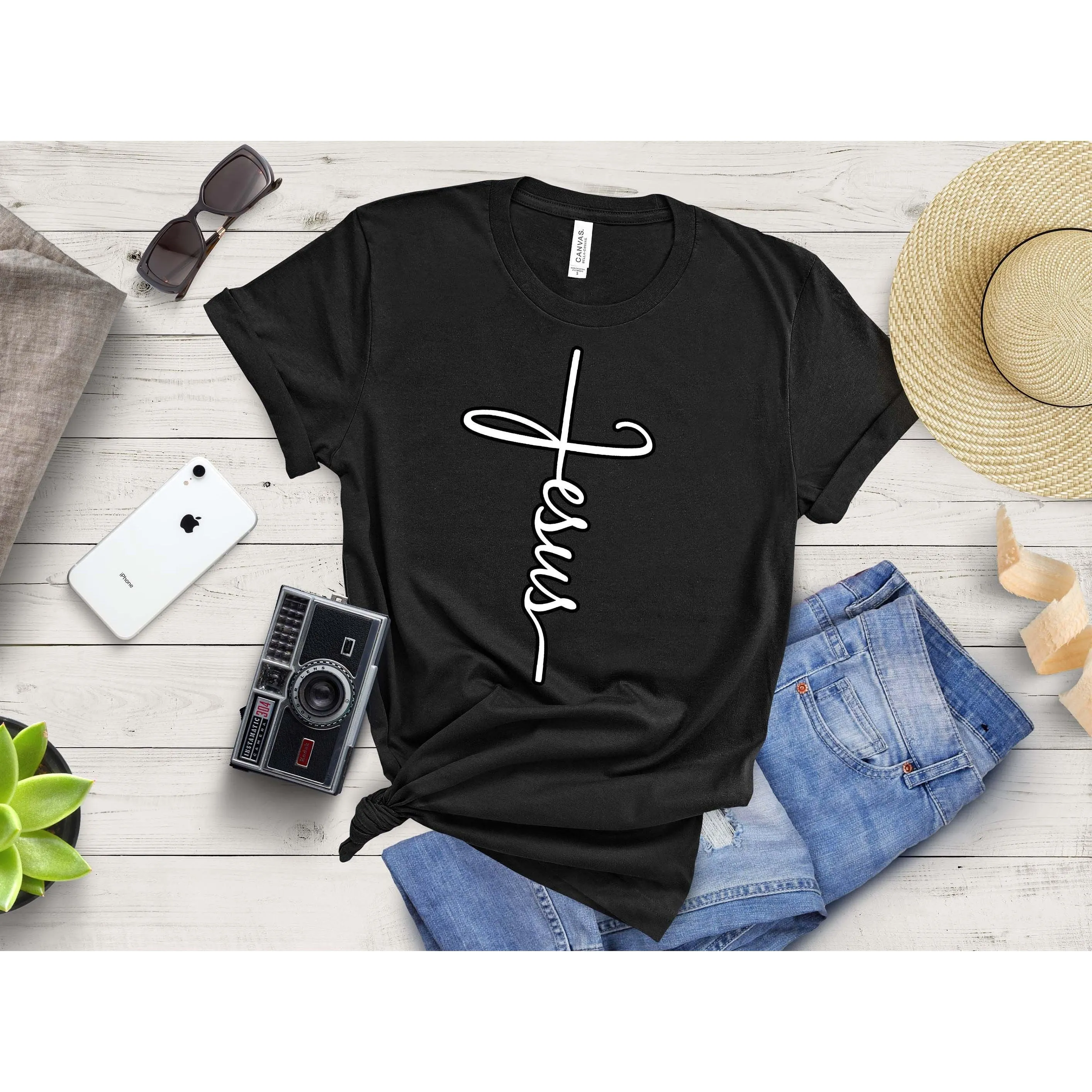 Jesus Cross T Shirt | Christian Shirts | Faith Cross Shirt | Pray Shirt | Christian Apparel | Vertical Cross | Christian Merch | Jesus Tee