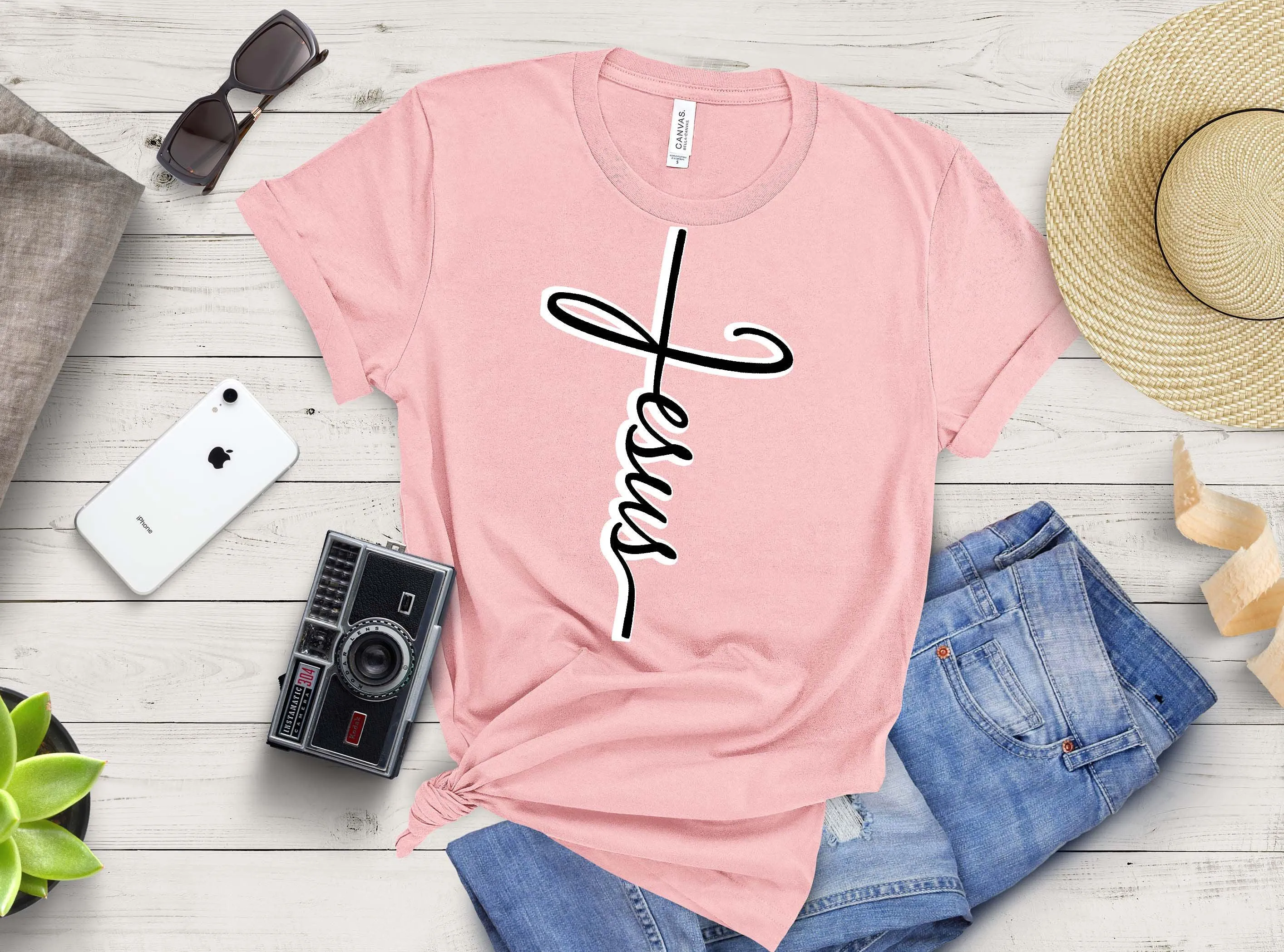 Jesus Cross T Shirt | Christian Shirts | Faith Cross Shirt | Pray Shirt | Christian Apparel | Vertical Cross | Christian Merch | Jesus Tee