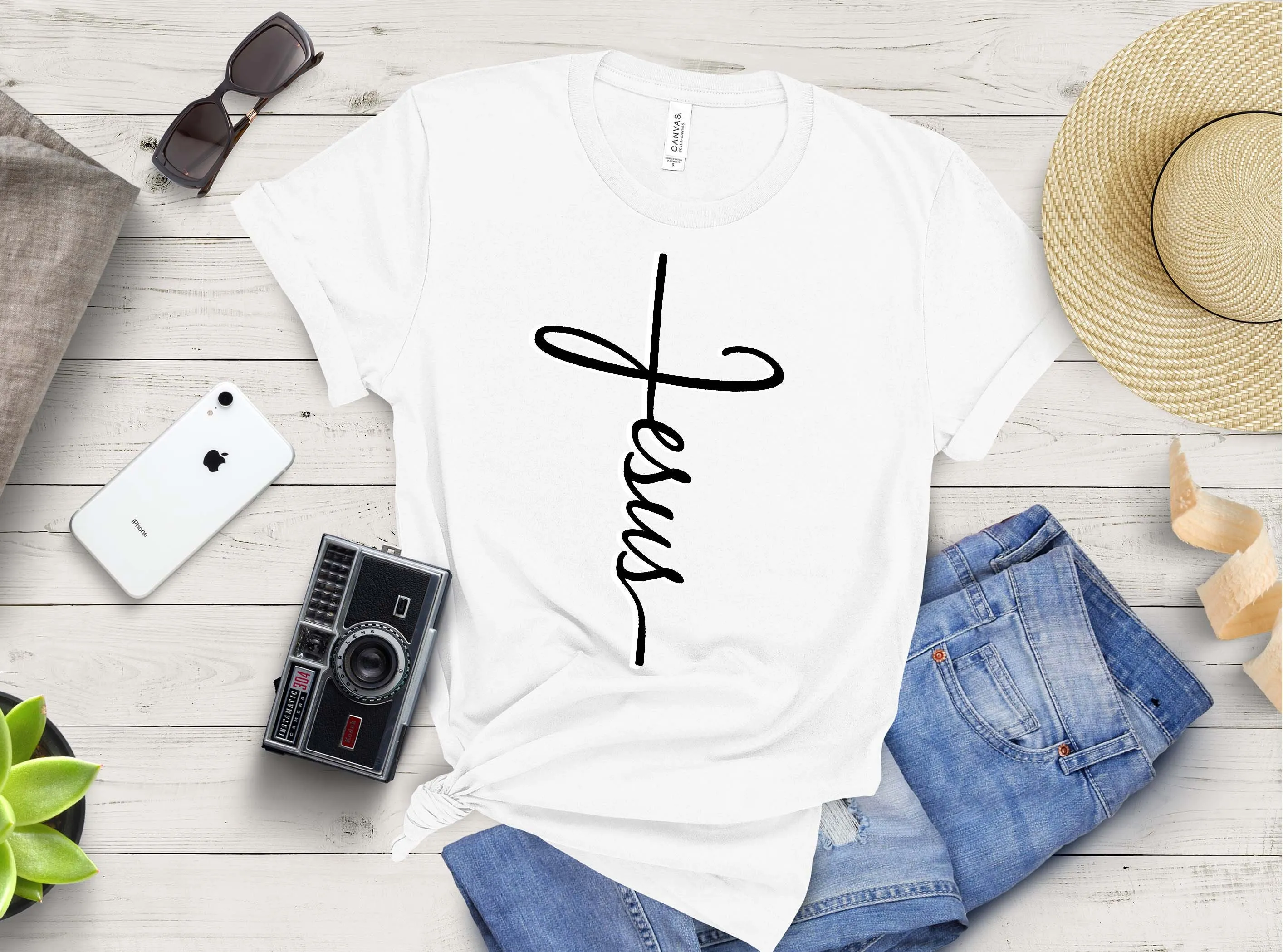 Jesus Cross T Shirt | Christian Shirts | Faith Cross Shirt | Pray Shirt | Christian Apparel | Vertical Cross | Christian Merch | Jesus Tee