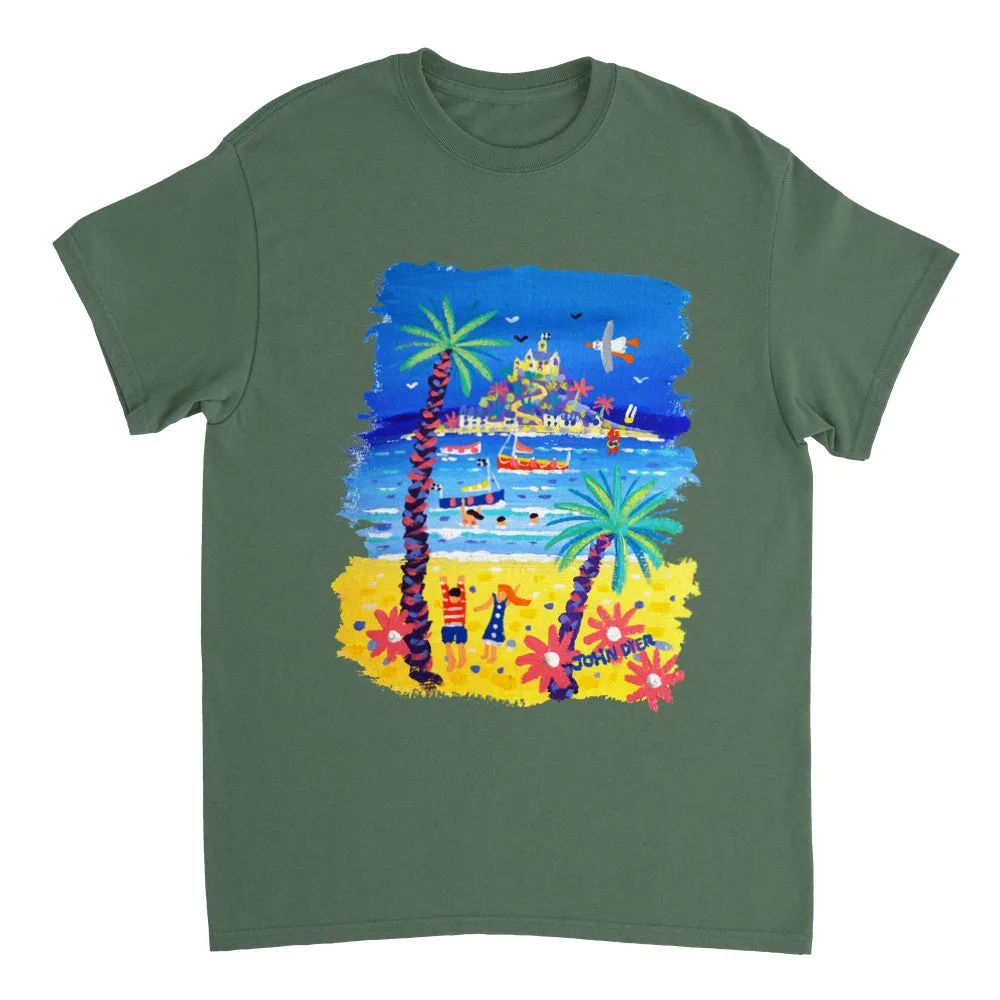 John Dyer Unisex Cornwall Art T-Shirt. 'St Michael's Mount'. Cornwall Art Gallery