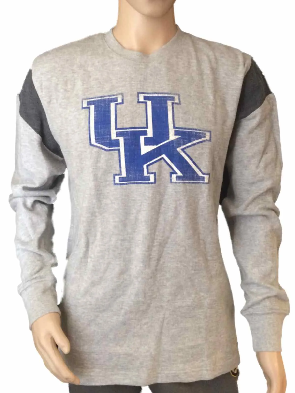 Kentucky Wildcats Colosseum Two-Toned Gray LS Crew Neck Thermal T-Shirt (L)