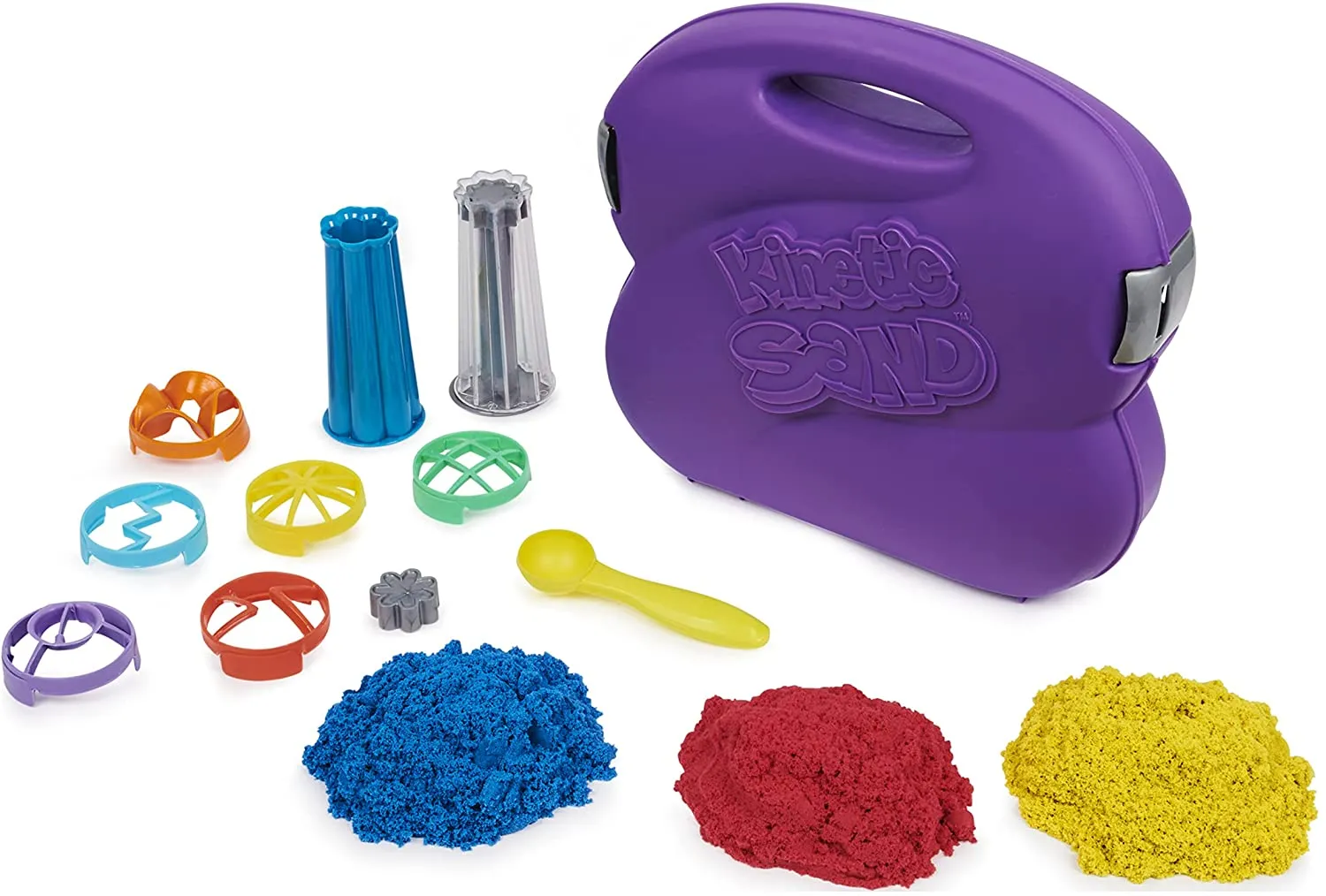 Kinetic Sand, Sandwhirlz Playset with 3 Colors of Kinetic Sand (2lbs) and Over 10 Tools, for Kids Aged 3 and up