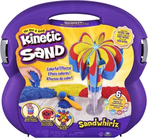 Kinetic Sand, Sandwhirlz Playset with 3 Colors of Kinetic Sand (2lbs) and Over 10 Tools, for Kids Aged 3 and up