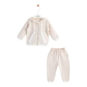 leo king - Beige 2 piece track suit